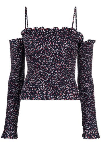 Polo Ralph Lauren floral-print off-shoulder top - Blau