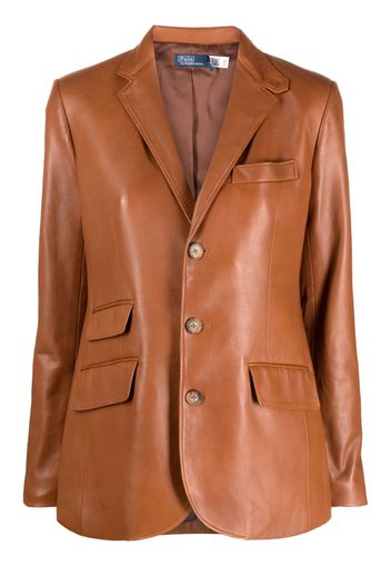 Polo Ralph Lauren Saddle Leather single-breasted blazer - Braun