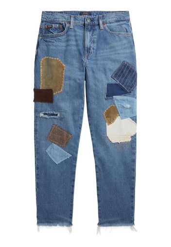 Polo Ralph Lauren patchwork-design cropped jeans - Blau