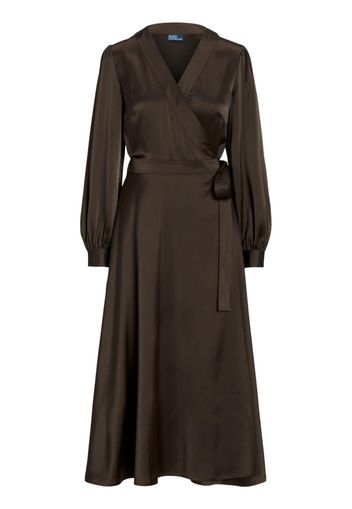 Polo Ralph Lauren satin midi wrapdress - Braun