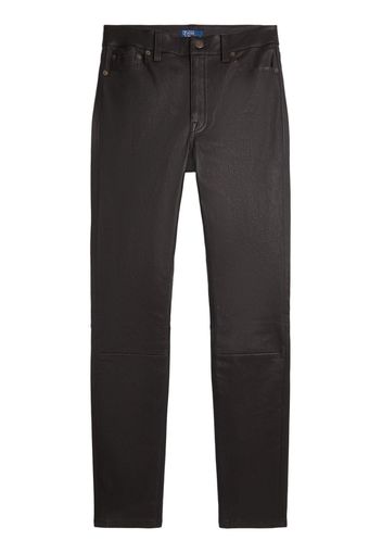 Polo Ralph Lauren lambskin straight-leg trousers - Braun