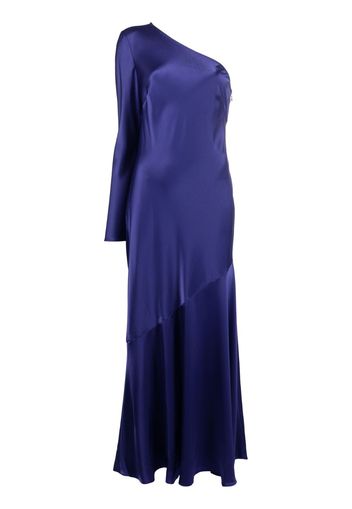 Polo Ralph Lauren asymmetric satin-finish maxi dress - Blau