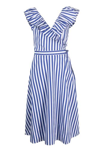 Polo Ralph Lauren striped ruffled-trim cotton dress - Blau