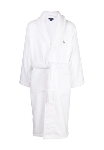 Polo Ralph Lauren embroidered-logo towelling-finish robe - Weiß