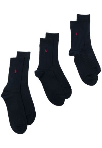 Polo Ralph Lauren embroidered-logo sock set - Blau