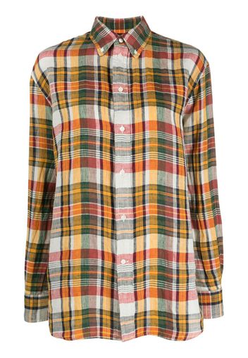 Polo Ralph Lauren plaid long-sleeve linen shirt - Gelb