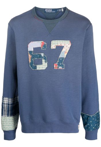 Polo Ralph Lauren patchwork crew-neck sweatshirt - Blau