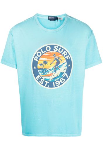 Polo Ralph Lauren slogan-print cotton T-shirt - Blau