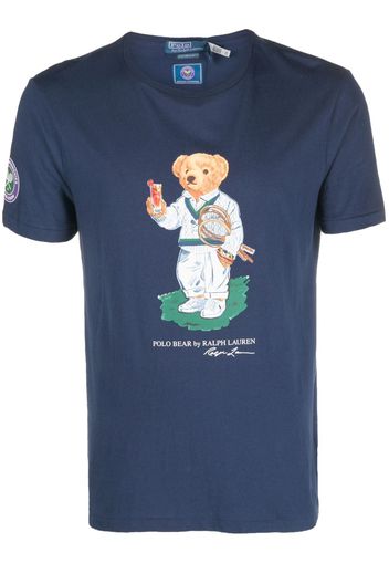 Polo Ralph Lauren Teddy bear-print short-sleeved cotton T-shirt - Blau