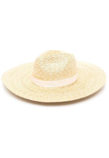 Polo Ralph Lauren ribbon-band interwoven sun hat - Nude