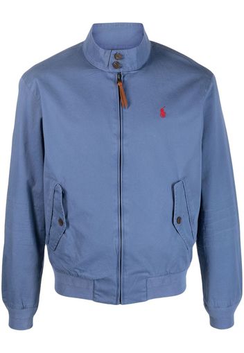 Polo Ralph Lauren logo-embroidered zip-up bomber jacket - Blau