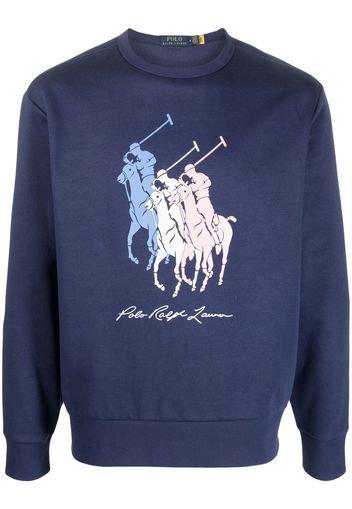 Polo Ralph Lauren logo-print cotton sweatshirt - Blau