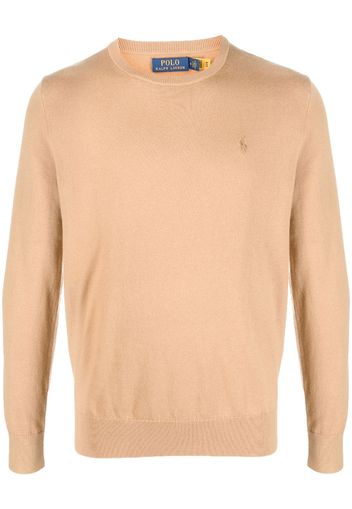 Polo Ralph Lauren embroidered-logo cotton-cashmere blend jumper - Nude