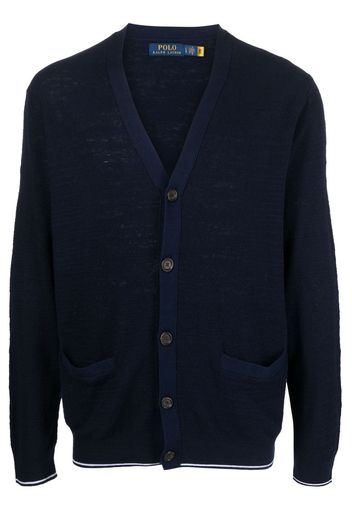 Polo Ralph Lauren logo-embroidered V-neck cardigan - Blau