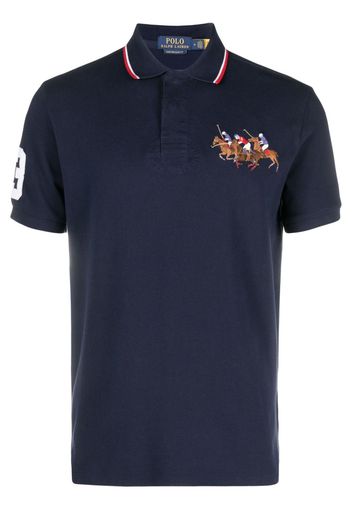 Polo Ralph Lauren embroidered-pony cotton polo shirt - Blau