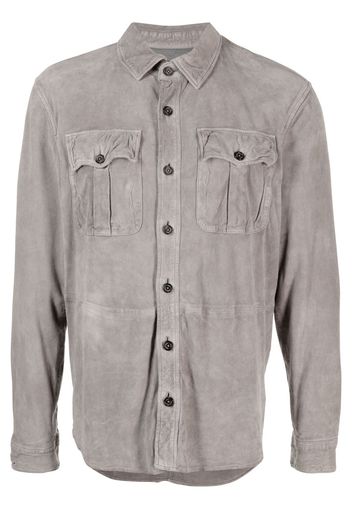 Polo Ralph Lauren button-up suede shirt jacket - Grau