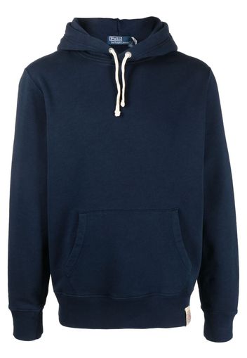 Polo Ralph Lauren logo-patch cotton-blend hoodie - Blau