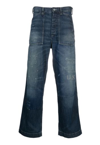 Polo Ralph Lauren distressed-finish wide-leg jeans - Blau