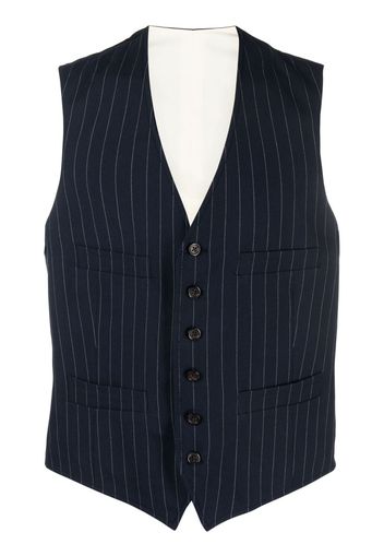 Polo Ralph Lauren pinstriped cotton-silk waistcoat - Blau