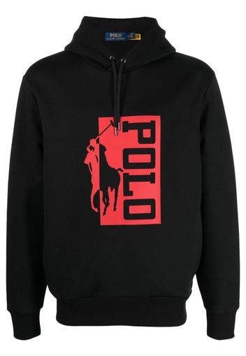 Polo Ralph Lauren logo-print cotton-blend hoodie - Schwarz