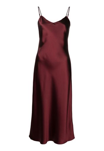 Polo Ralph Lauren V-neck mulberry silk midi dress - Rot