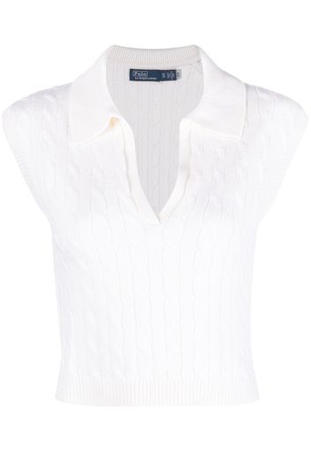 Polo Ralph Lauren cable-knit V-neck jumper vest - Nude