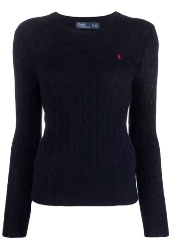 Polo Ralph Lauren logo-embroidered wool-cashmere jumper - Blau