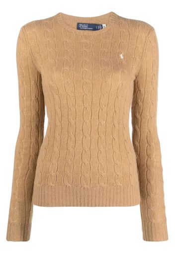 Polo Ralph Lauren logo-embroidered wool-cashmere jumper - Nude