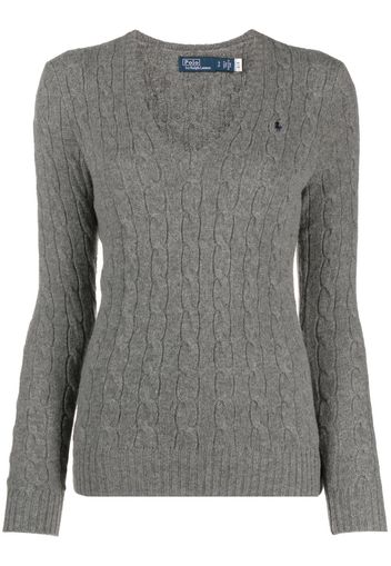 Polo Ralph Lauren Polo Pony Pullover mit Zopfmuster - Grau