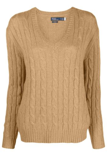 Polo Ralph Lauren Kaschmirpullover mit Zopfmuster - Nude