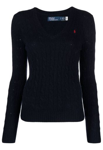 Polo Ralph Lauren Polo Pony Pullover mit Zopfmuster - Blau