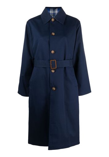 Polo Ralph Lauren single-breasted cotton midi coat - Blau