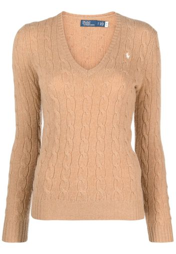 Polo Ralph Lauren Polo Pony Pullover mit Zopfmuster - Braun