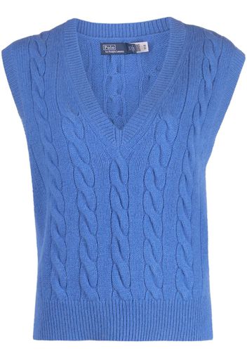 Polo Ralph Lauren cable-knit V-neck vest - Blau