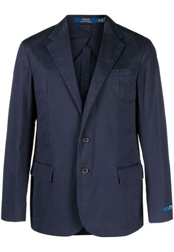 Polo Ralph Lauren single-breasted logo-patch blazer - Blau