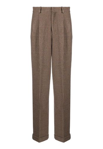 Polo Ralph Lauren pleat-detail houndstooth-pattern trousers - Nude