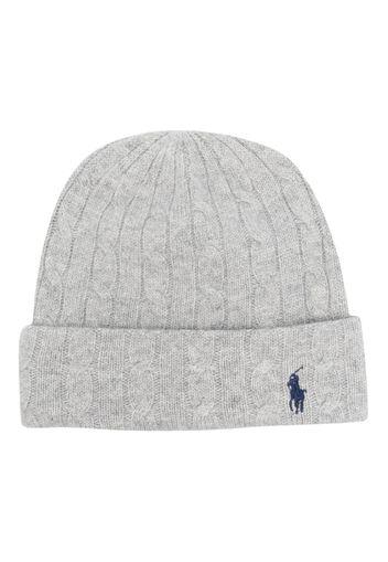 Polo Ralph Lauren Polo Pony-embroidered cable-knit beanie - Grau