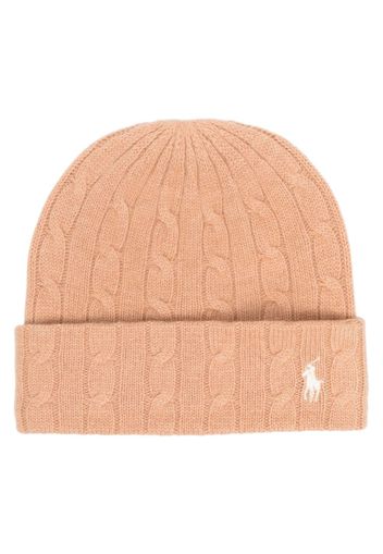 Polo Ralph Lauren Polo Pony-embroidered cable-knit beanie - Braun