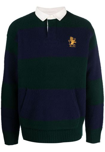 Polo Ralph Lauren logo-embroidered striped wool jumper - Grün