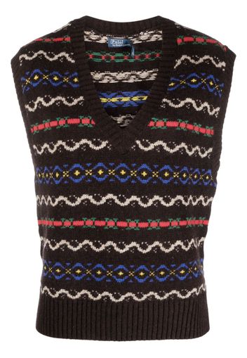 Polo Ralph Lauren intarsia V-neck knitted vest - Braun