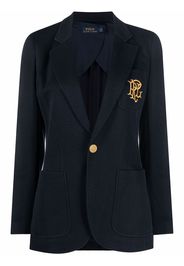 Polo Ralph Lauren embroidered-monogram double-knit blazer - Blau