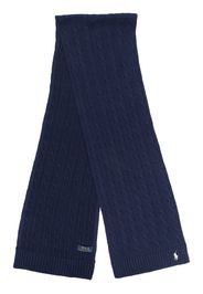 Polo Ralph Lauren embroidered-logo cable-knit scarf - Blau