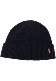 Polo Ralph Lauren embroidered-logo ribbed-knit hat - Blau