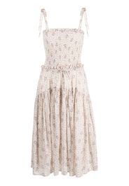 Polo Ralph Lauren floral-print smocked cotton dress - Nude