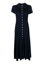 Polo Ralph Lauren ribbed-knit button-up midi dress - Blau