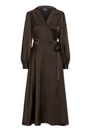 Polo Ralph Lauren satin midi wrapdress - Braun