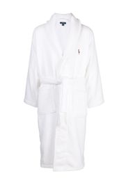 Polo Ralph Lauren embroidered-logo towelling-finish robe - Weiß