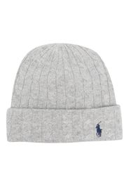 Polo Ralph Lauren Polo Pony-embroidered cable-knit beanie - Grau