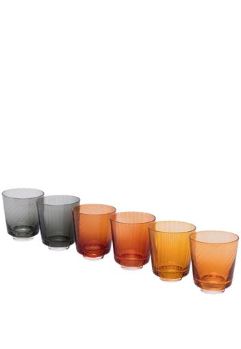pols potten POLS LIBRARY SET 6 GLASSES - Gelb