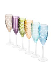 pols potten POLS SET OF 6 MULTICOLOUR CHAMPAGNE GLAS - Blau